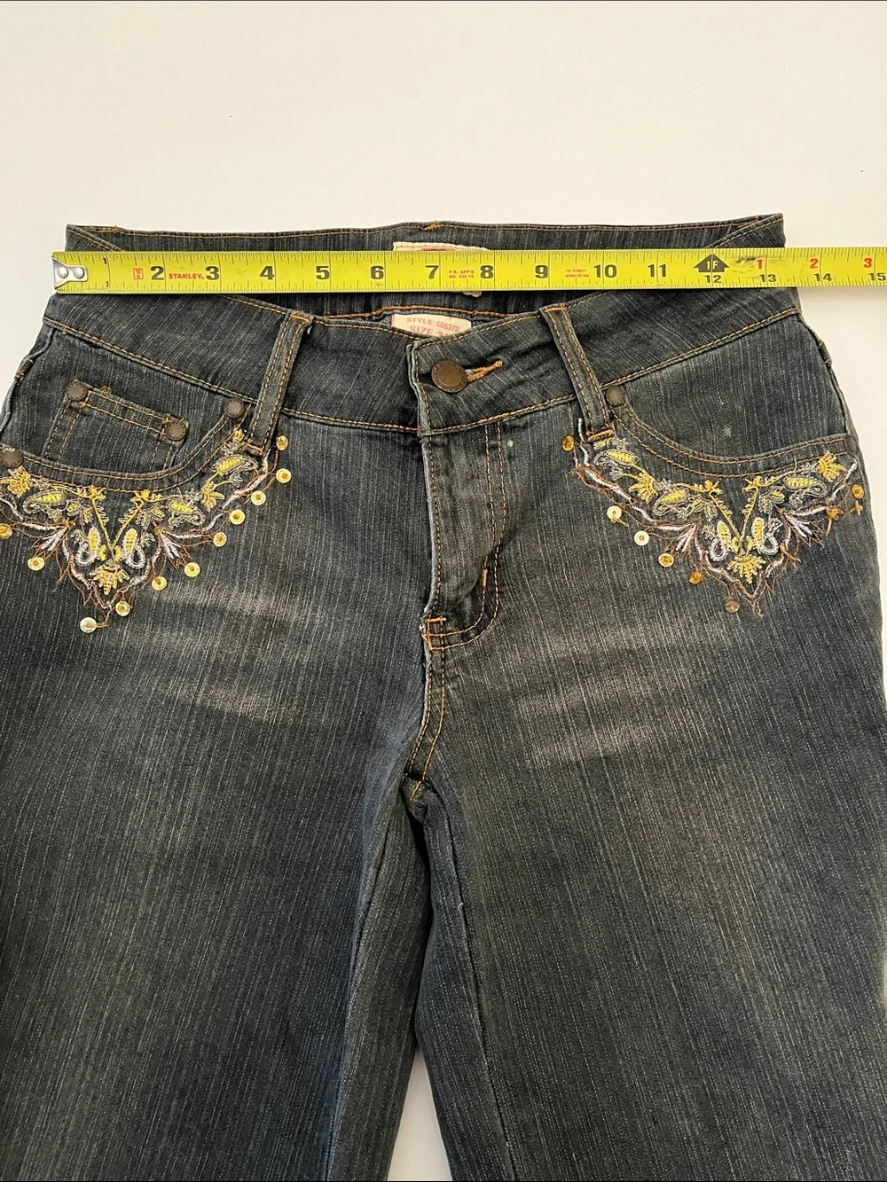 Vintage y2k Elite Jeans Jacket Set size 3/4 low rise, gaucho, bolero cropped